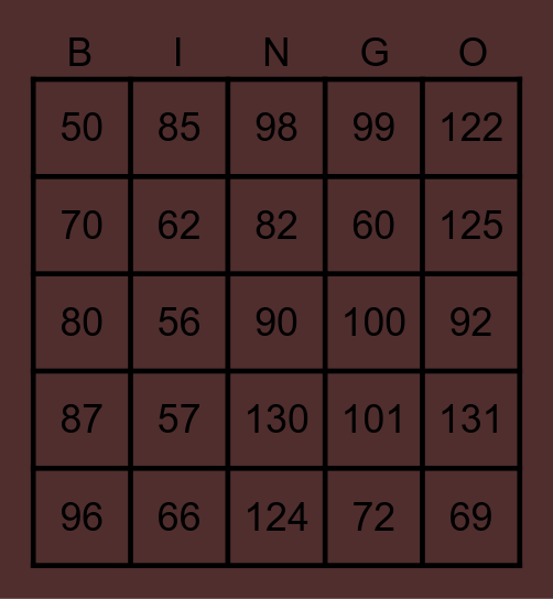 JJENGGALA Bingo Card