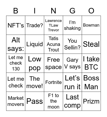 National Bingo Volume 2 Bingo Card