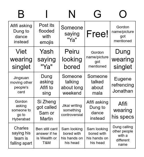 Charles's Bingo Card