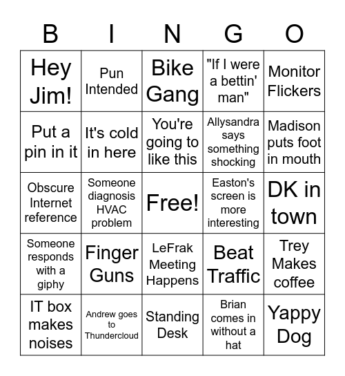 Backpack - Austin Office Bingo Card