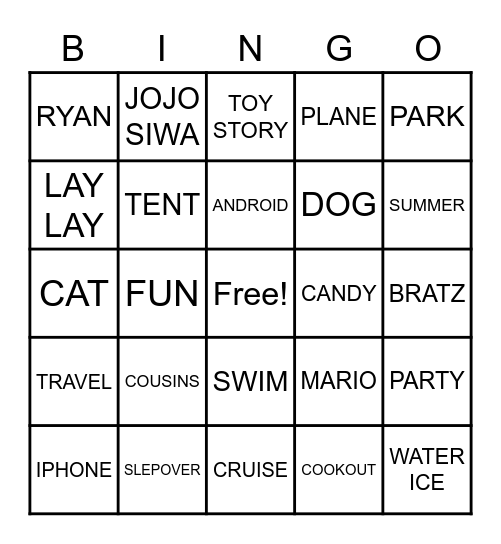 MS EBONY & M JAY Bingo Card