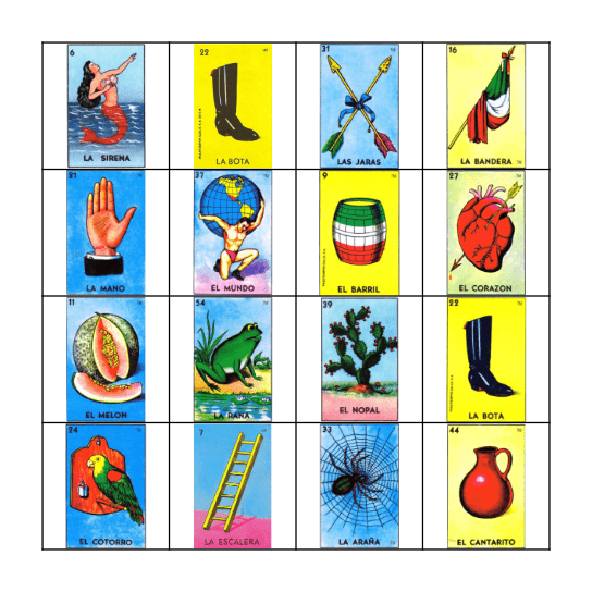 Loteria Bingo Card