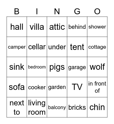 Last English lesson Bingo Card