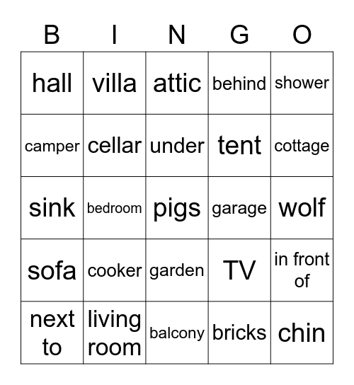 Last English lesson Bingo Card