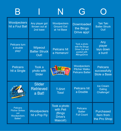 Pelicans Bingo Presented by Bingo Drive! Bingo Card