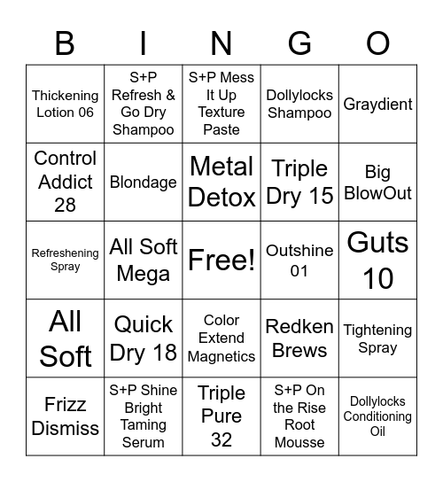 Hairetics Retail Bingo Card