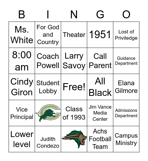 Lions AcademyJudith Bingo Card