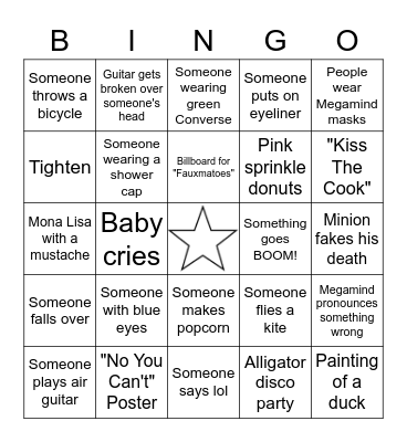 Megamind Bingo Card