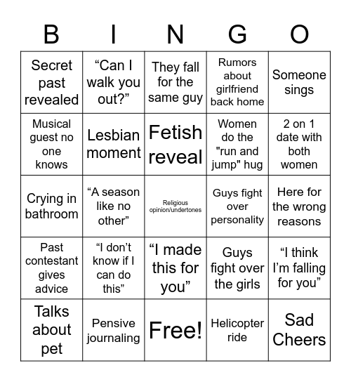 Bingo-lorette Bingo Card