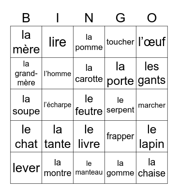 French Review 3 Bingo Card