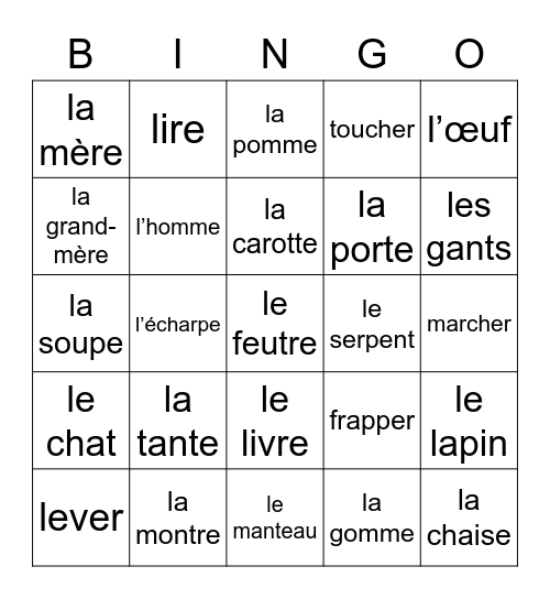 French Review 3 Bingo Card