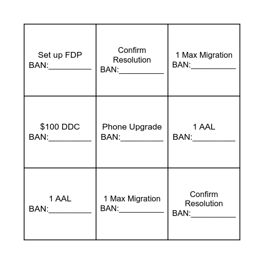 Triple Threat  Blackout Bingo Card