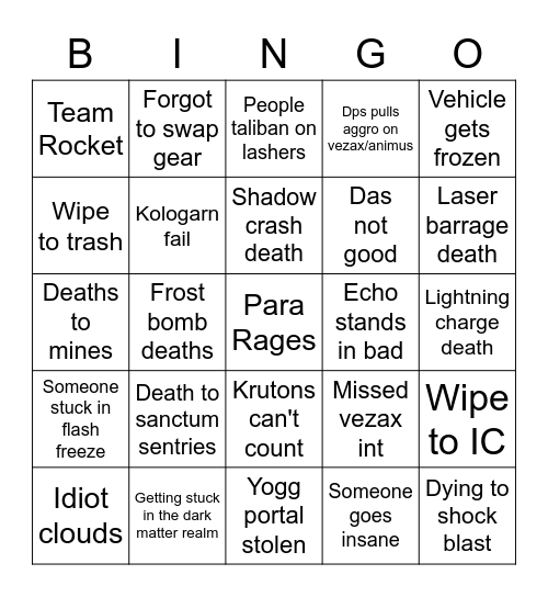 Brawl Ulduar Bingo Card
