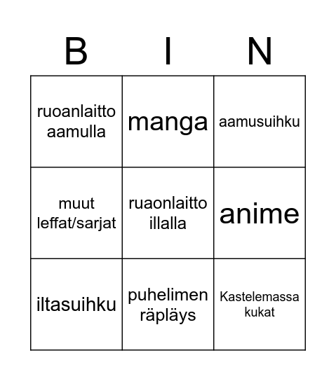 suvibingo Card