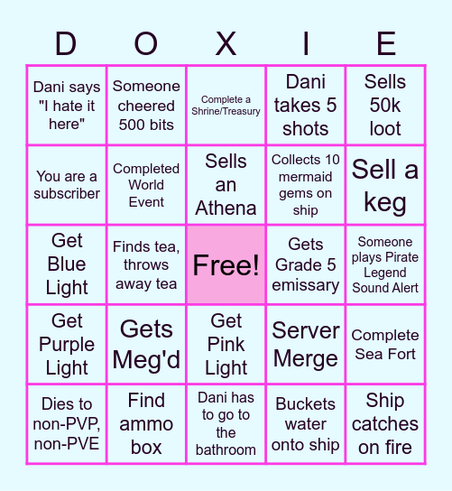 Doxie BINGO | GAME 1 Bingo Card