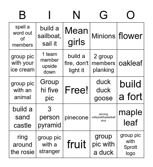 Picture Bingo Card