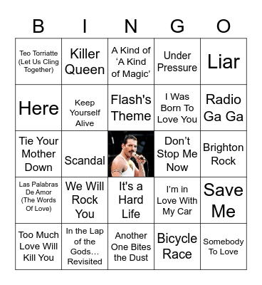 music of queen Bingo Card