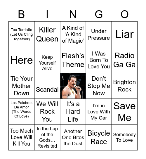 music of queen Bingo Card