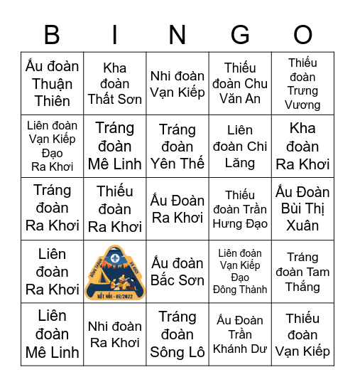 Loto - Trại Kết Nối 23,24/07/2022 Bingo Card