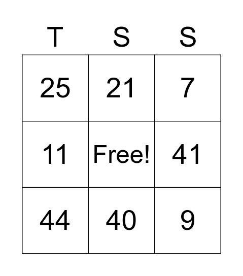 TARGET SPORTS GRANMDA BINGO DAY 2022 Bingo Card