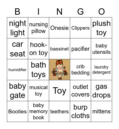 Baby Shower Bingo Card