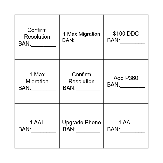 Triple Threat Blackout Bingo Card