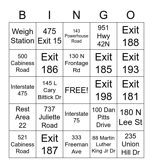 DISPATCH BINGO Card