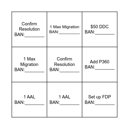 Triple Threat Blackout Bingo Card