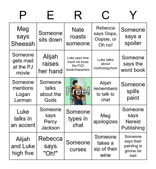 Nereid Percy Bingo Card
