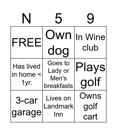 N59 BINGO MIXER Bingo Card