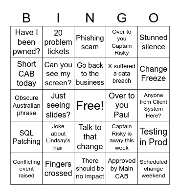 CAB Bingo Card