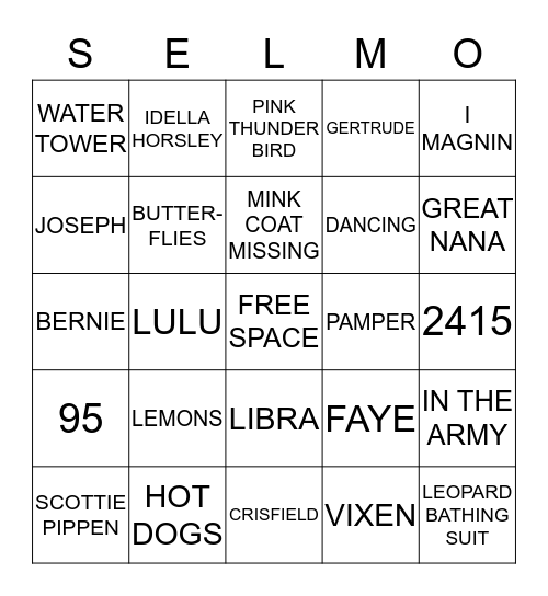 HAPPY 95TH BIRTHDAY! Bingo Card