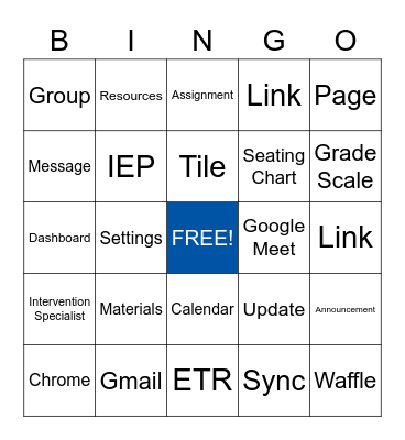 NTI: Technology Bingo Card