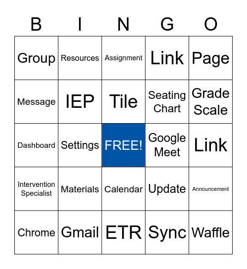 NTI: Technology Bingo Card