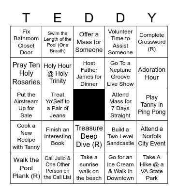 A Summer Surprise Bingo Card