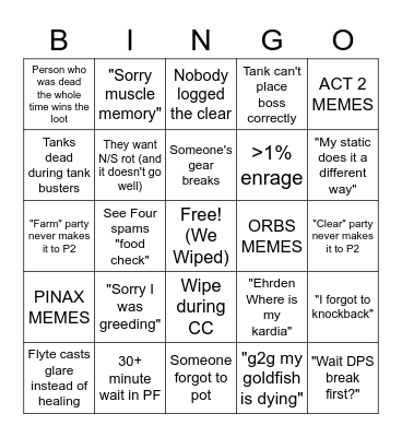 P4S RAID NIGHT Bingo Card