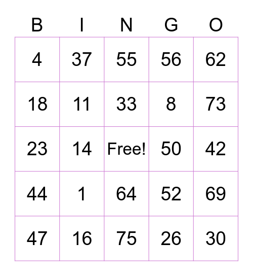 cyrenavus Bingo Card