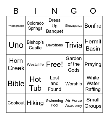 Super 7 Days Bingo Card
