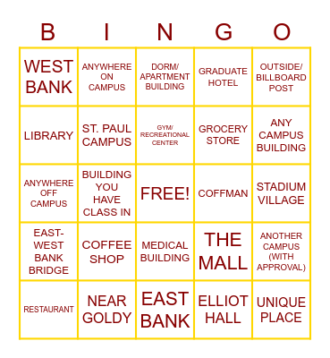 MCEDR Flyering Bingo Card