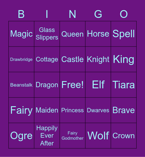 Fairytale Bingo Card