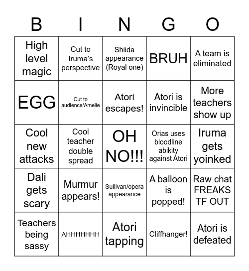 Teacher fight Bingo! Bingo Card
