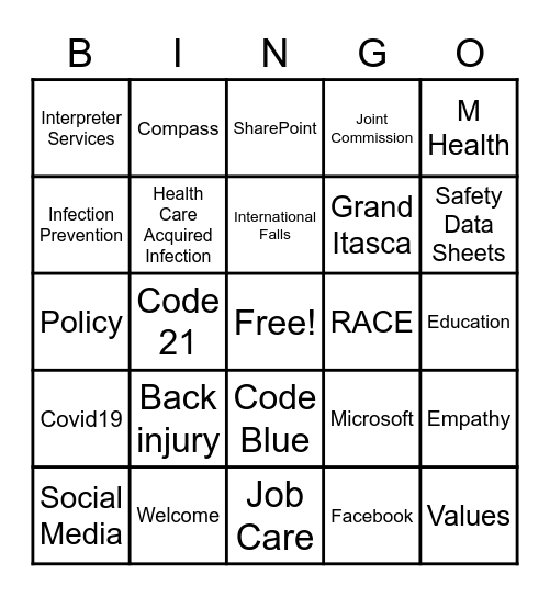 FAIRVIEW RANGE Bingo Card