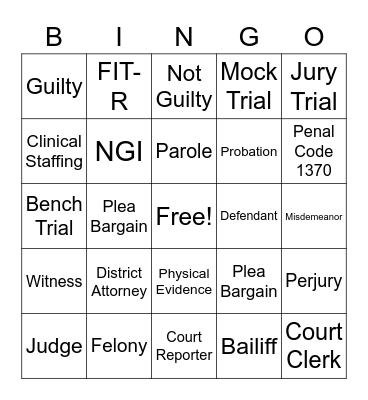 Competency Bingo Card