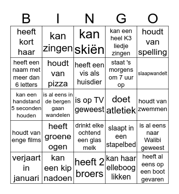 KABOUTER Bingo Card