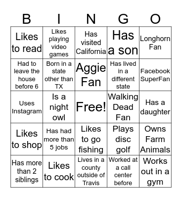 HIL Bingo Card