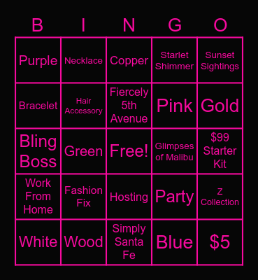$5 Blingtastic Blingo Game Bingo Card