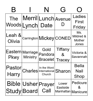 Sharon's Sweet and Sassy Birthday Bingo Card