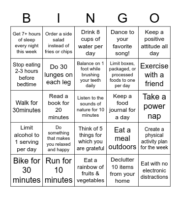 Healthy Penumbra Bingo 2022 Bingo Card