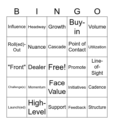 Buzz Word Bingo! Bingo Card