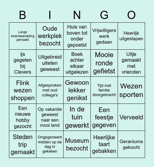 'Marcels ik ben met pensioen Bingo' Bingo Card